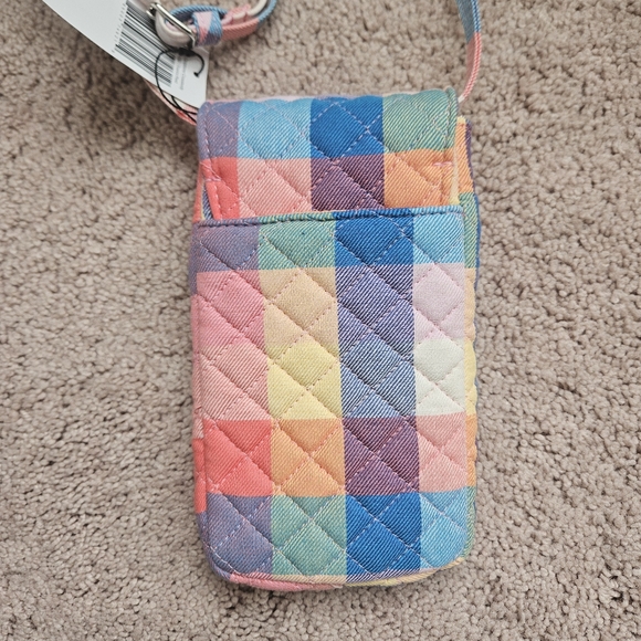 Vera Bradley Carson Cellphone Crossbody bag  the Tropics Plaid Pastels NWT - Picture 5 of 7